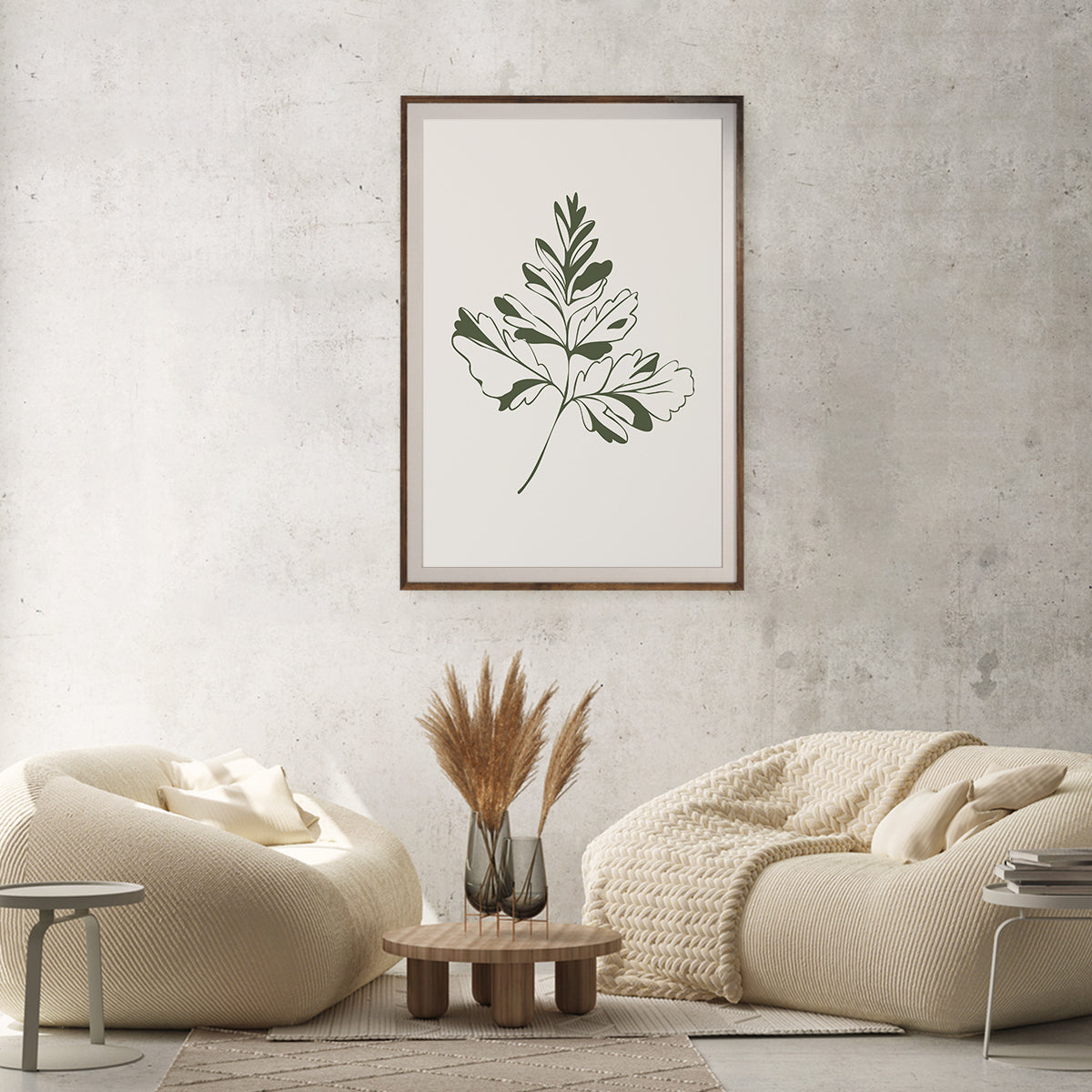 Minimalist Vintage Green Leaves Living Rooms Posters Wall Art Prints-Vertical Posters NOT FRAMED-CetArt-8″x10″ inches-CetArt