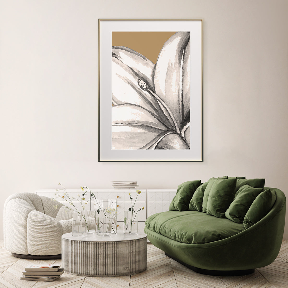 Stylish Monochrome Lily Flower Vintage Posters Art Decore-Vertical Posters NOT FRAMED-CetArt-8″x10″ inches-CetArt