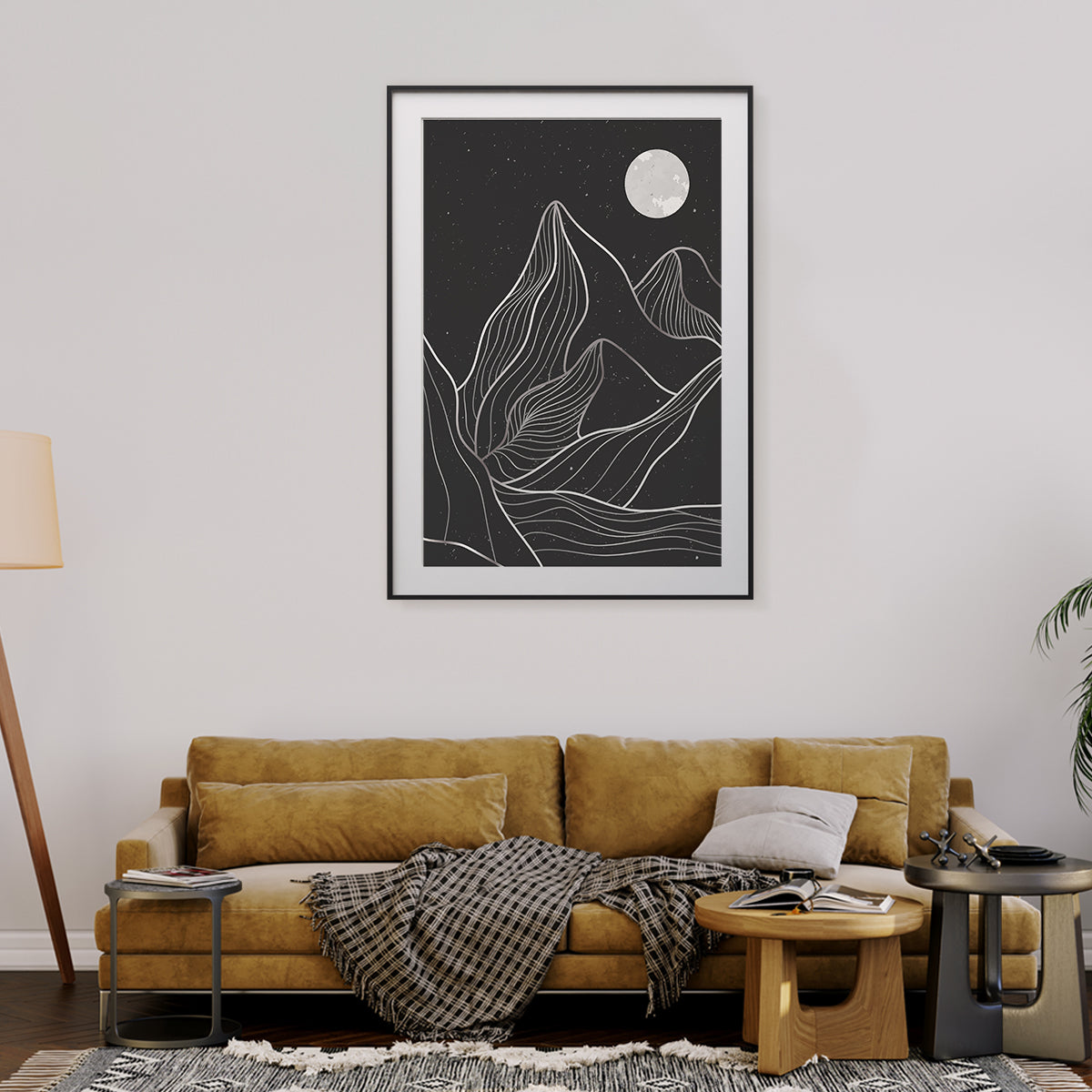 Black Mountain Line Art Posters And Wall Art Prints-Vertical Posters NOT FRAMED-CetArt-8″x10″ inches-CetArt
