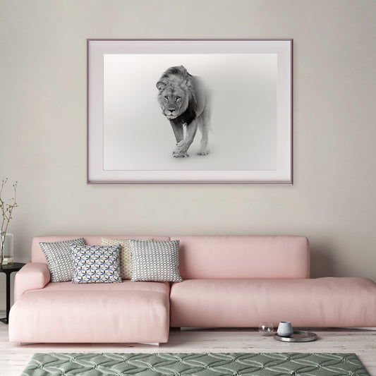 Powerful Lion Black and White Posters For Wall-Horizontal Posters NOT FRAMED-CetArt-10″x8″ inches-CetArt