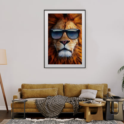 Handsome Lion with Sunglasses Poster Print Modern Wall Art-Vertical Posters NOT FRAMED-CetArt-8″x10″ inches-CetArt