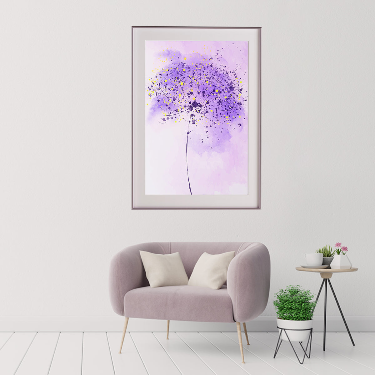 Purple Dandelion Minimalist Modern Abstract Art Posters-Vertical Posters NOT FRAMED-CetArt-8″x10″ inches-CetArt