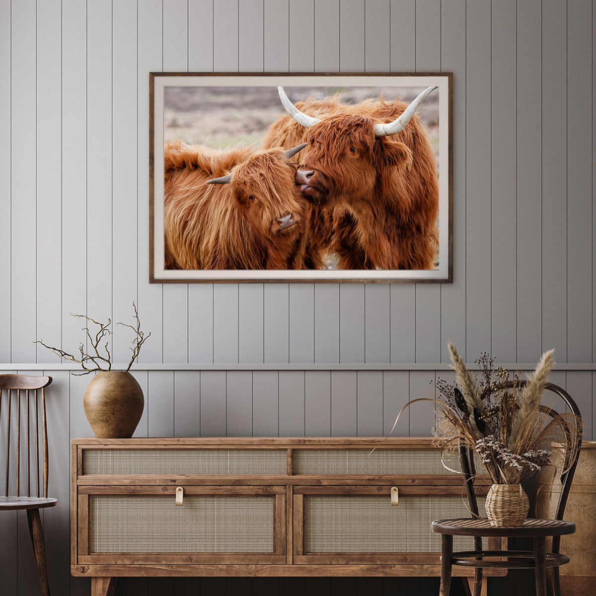 Highland Сow Сattle Family Poster Prints Wall Art-Horizontal Posters NOT FRAMED-CetArt-10″x8″ inches-CetArt