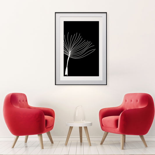 Minimalist Dandelion Seed Black and White Wall Art Posters-Vertical Posters NOT FRAMED-CetArt-8″x10″ inches-CetArt