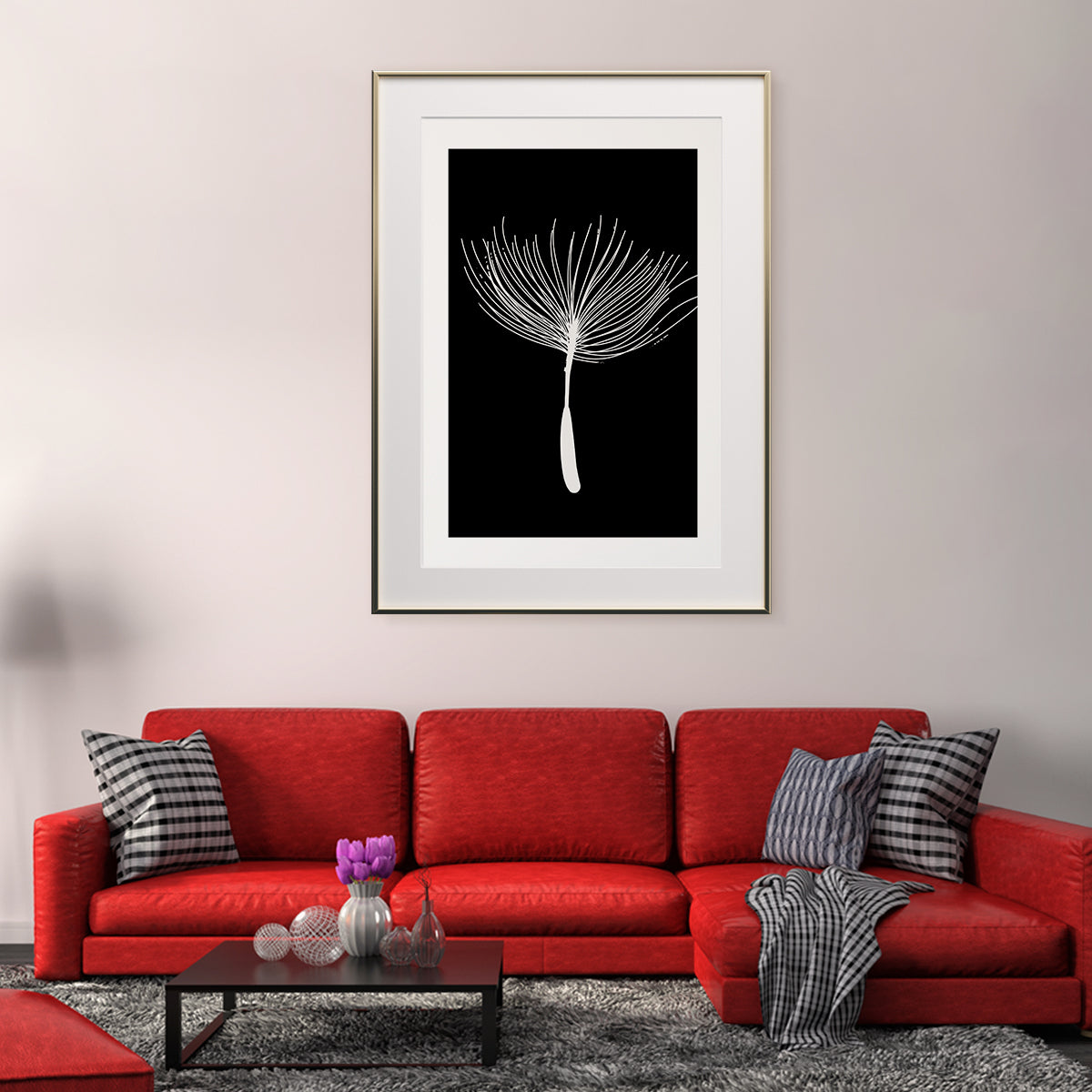 Minimalist Dandelion Seed Poster Modern Art Prints in Black And White-Vertical Posters NOT FRAMED-CetArt-8″x10″ inches-CetArt