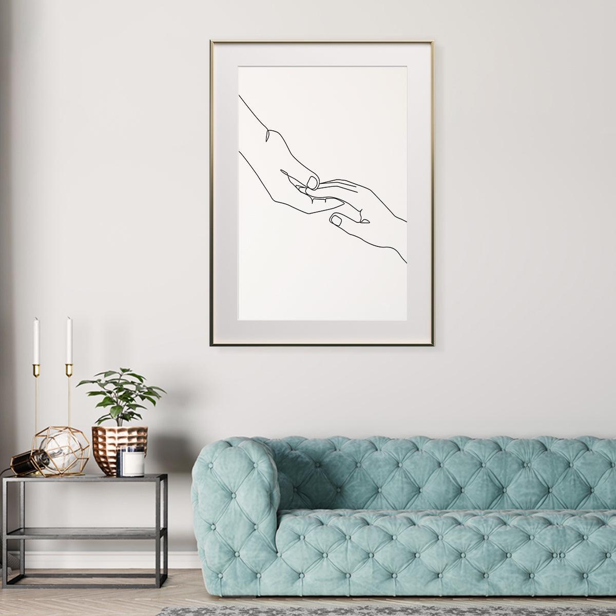 Trendy Minimalist Touch Hands Line Art Living Rooms Posters Wall Art Prints-Vertical Posters NOT FRAMED-CetArt-8″x10″ inches-CetArt