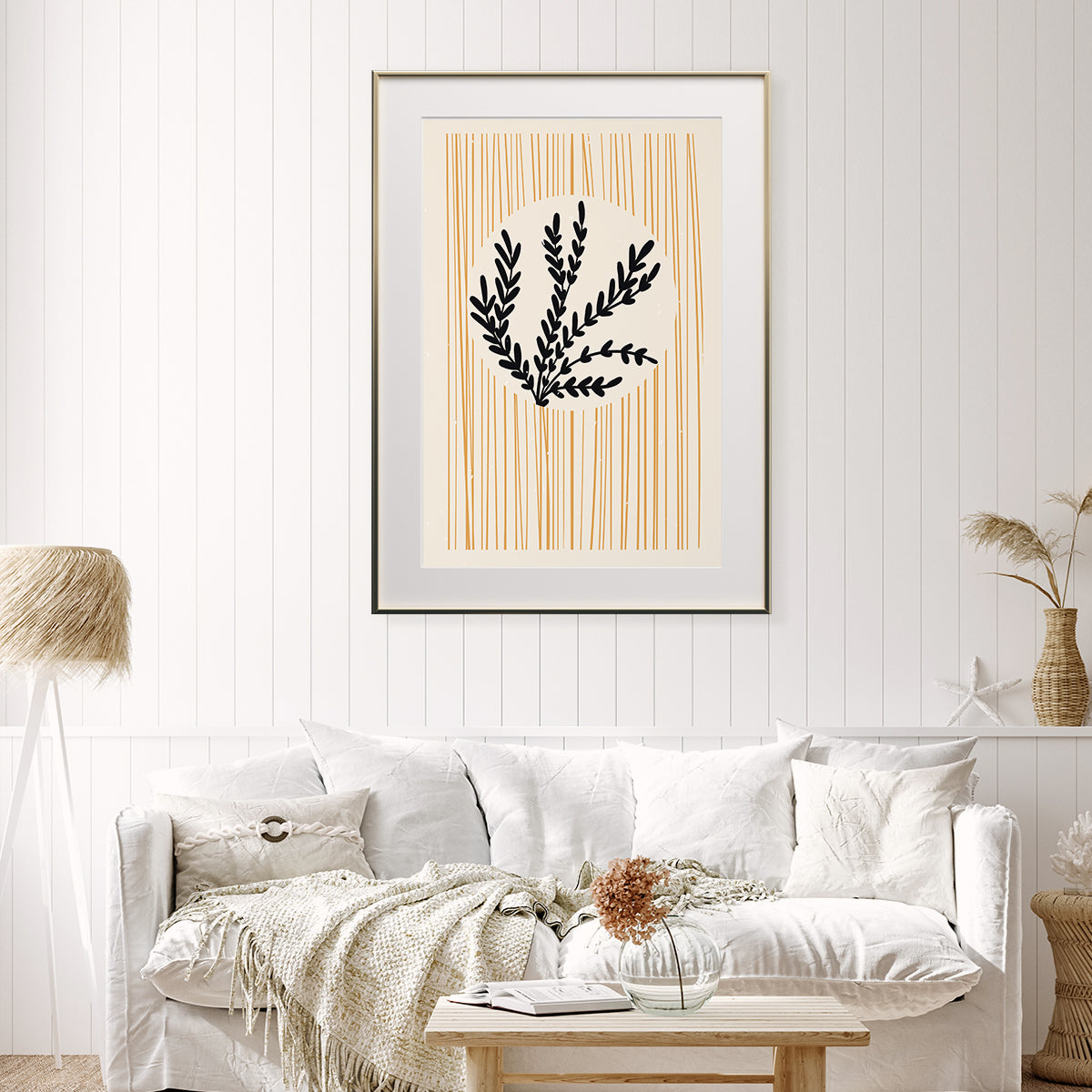 Minimalist Vintage Plant Silhouette Living Rooms Posters Wall Art Prints-Vertical Posters NOT FRAMED-CetArt-8″x10″ inches-CetArt