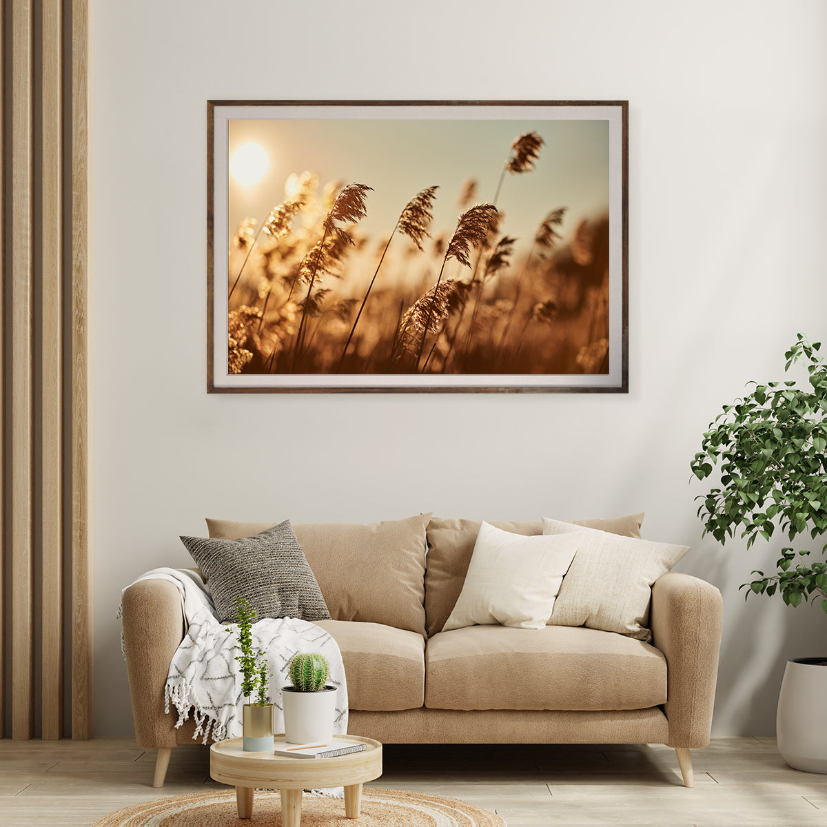 Reeds in Rays of Setting Sun Poster For Living Room-Horizontal Posters NOT FRAMED-CetArt-10″x8″ inches-CetArt
