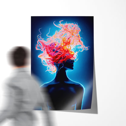 Abstract Portrait of Dreaming Girl Poster Print Modern Wall Art-Vertical Posters NOT FRAMED-CetArt-8″x10″ inches-CetArt