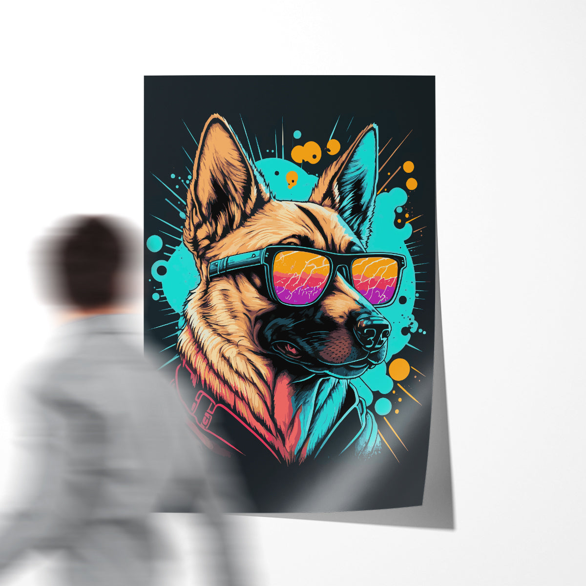 Multicolor Dog in Glasses Posters Art Prints For Wall-Vertical Posters NOT FRAMED-CetArt-8″x10″ inches-CetArt