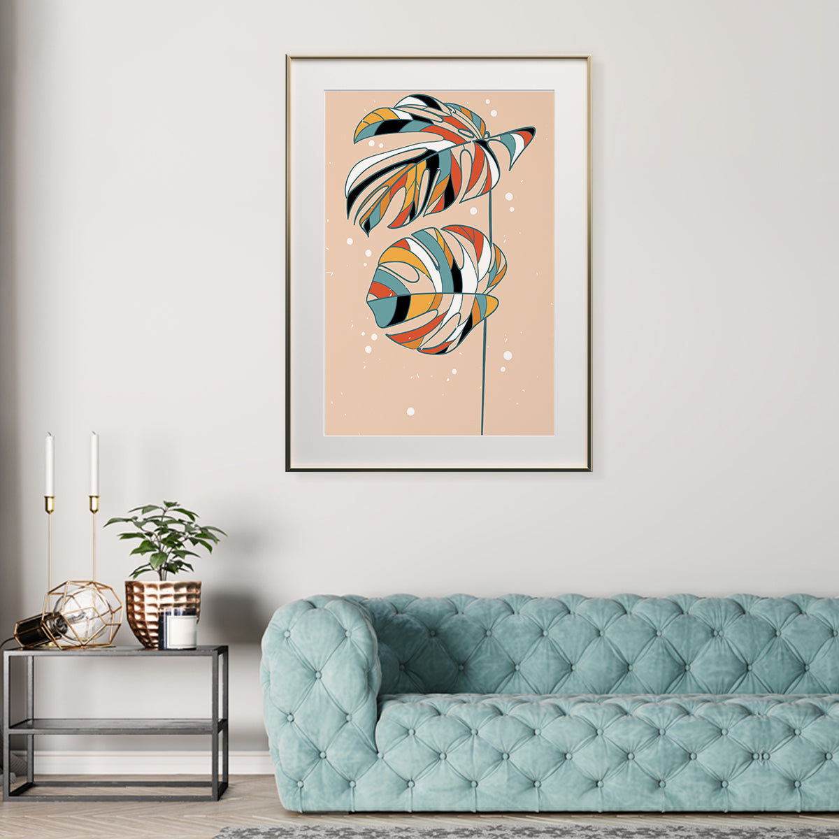 Colorful Abstract Minimalistic Monstera Posters Wall Art Prints-Vertical Posters NOT FRAMED-CetArt-8″x10″ inches-CetArt