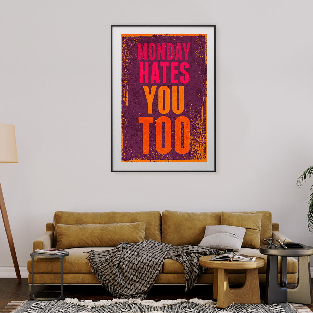 Monday Hates You Too Quote Wall Art Vintage Posters-Vertical Posters NOT FRAMED-CetArt-8″x10″ inches-CetArt