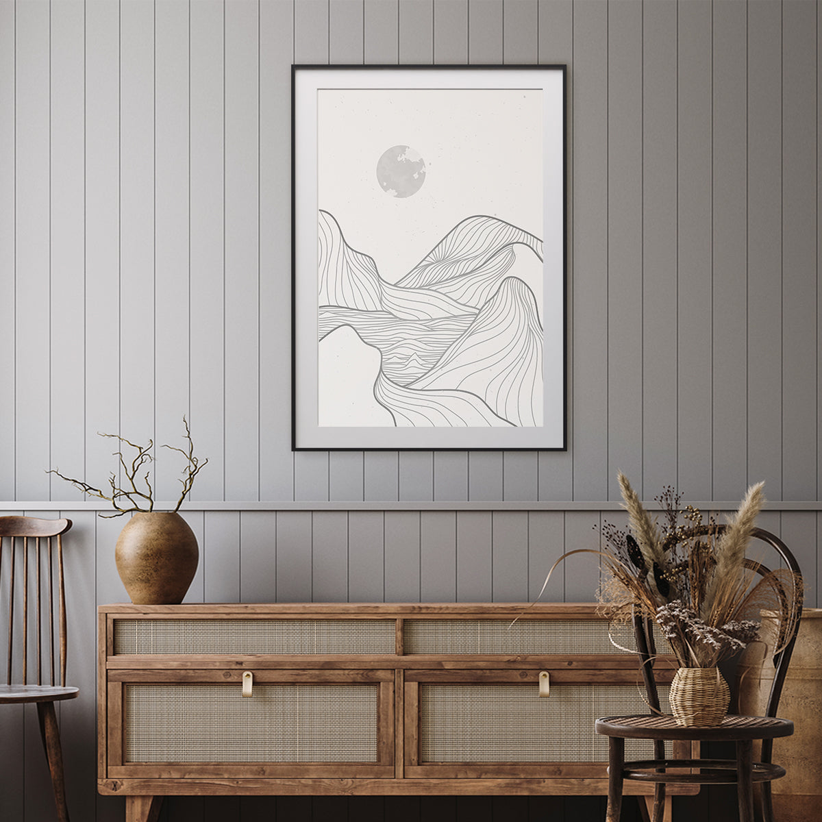 Mountain Landscapes Line Art Minimalist Modern Abstract Art Posters-Vertical Posters NOT FRAMED-CetArt-8″x10″ inches-CetArt
