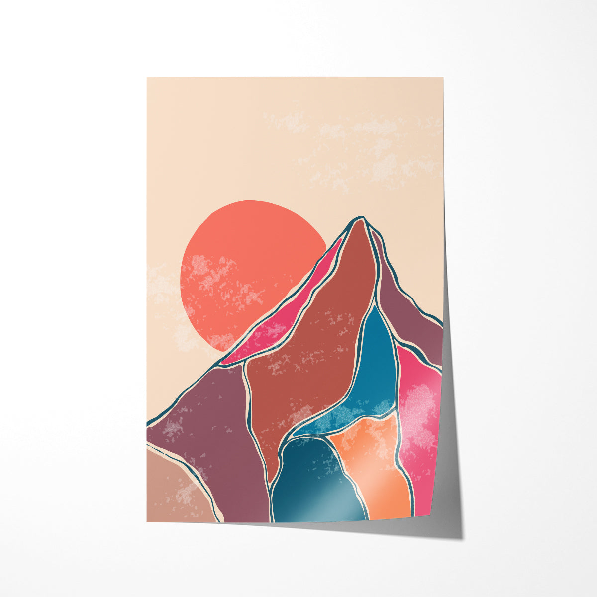 Mountain Sunset Landscape Multicolor Poster-Vertical Posters NOT FRAMED-CetArt-8″x10″ inches-CetArt