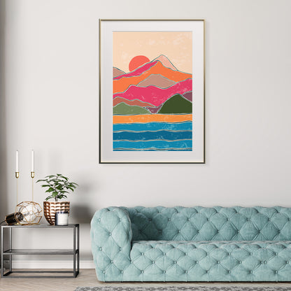 Multicolor Mountain Landscape Modern Posters For Home Decor-Vertical Posters NOT FRAMED-CetArt-8″x10″ inches-CetArt