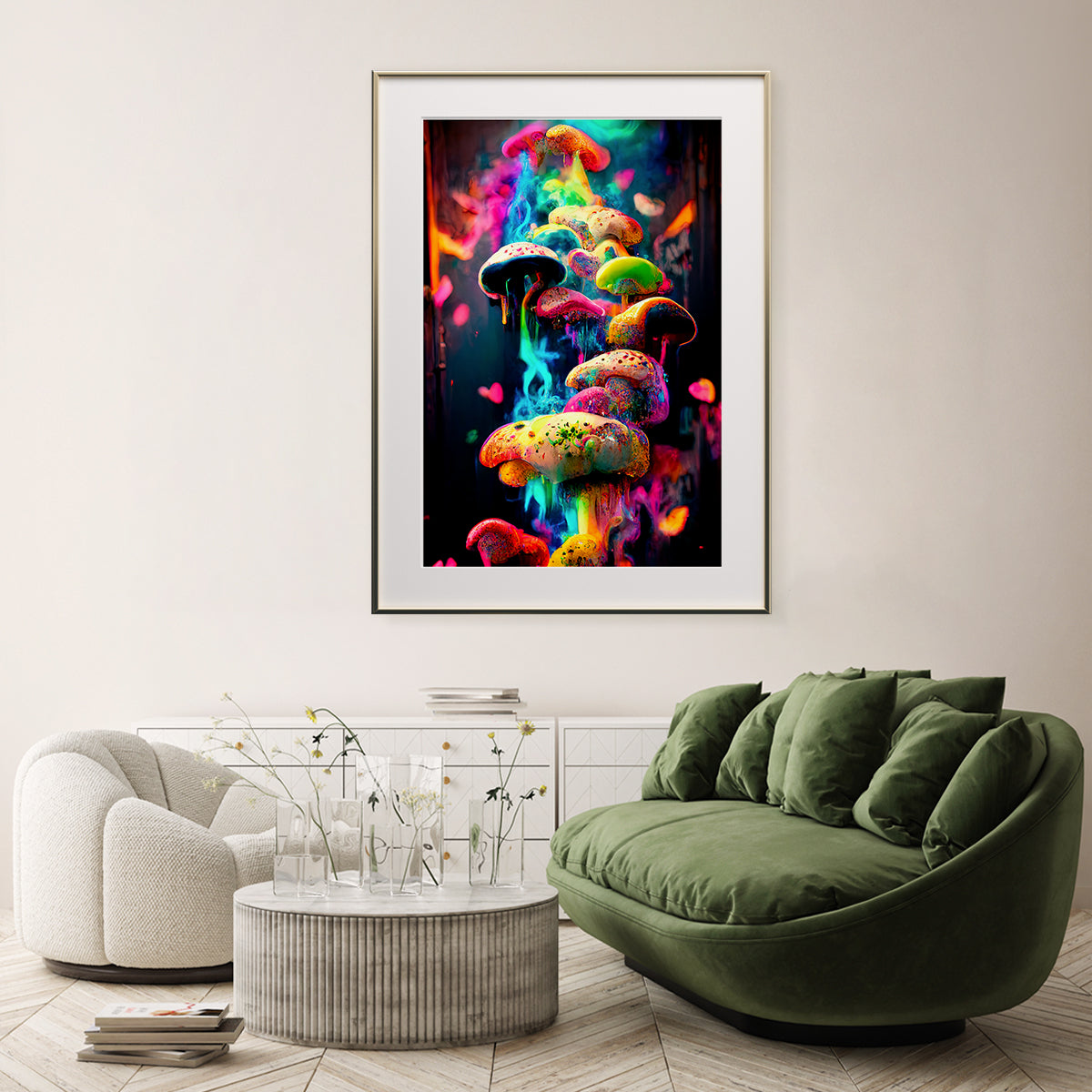 Surreal Multicolor Mushrooms Modern Abstract Art Posters-Vertical Posters NOT FRAMED-CetArt-8″x10″ inches-CetArt