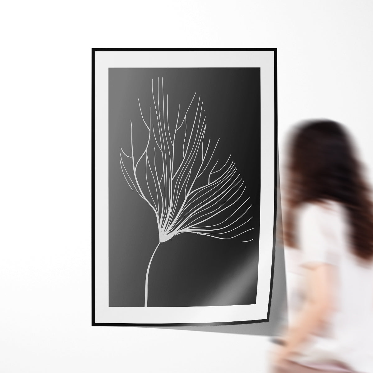 Leaf Line Art in Black White Abstract Decorations For Home Poster-Vertical Posters NOT FRAMED-CetArt-8″x10″ inches-CetArt