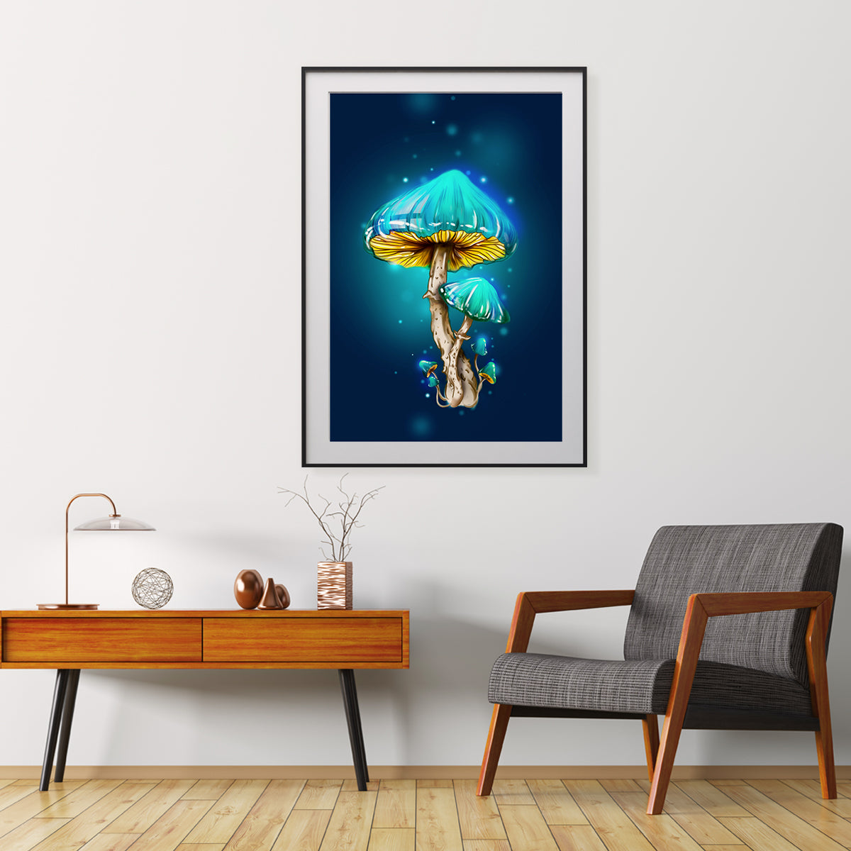 Mystical Mushrooms Modern Art Poster-Vertical Posters NOT FRAMED-CetArt-8″x10″ inches-CetArt