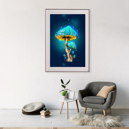 Mystical Mushrooms Modern Art Poster-Vertical Posters NOT FRAMED-CetArt-8″x10″ inches-CetArt
