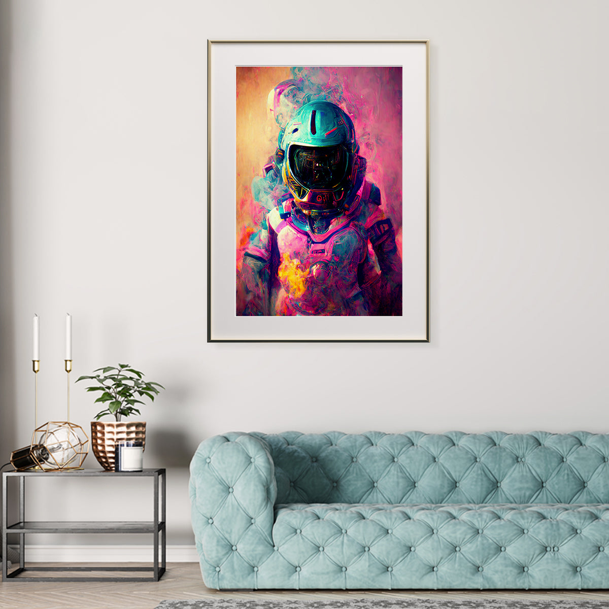 Neon Astronaut in Colorful Smoke Art Posters Prints Wall Decor-Vertical Posters NOT FRAMED-CetArt-8″x10″ inches-CetArt