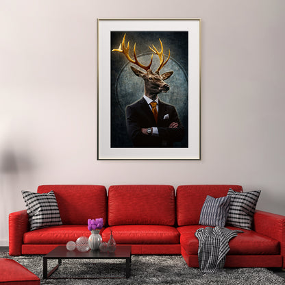 Deer Business Man in Suit Posters For Office-Vertical Posters NOT FRAMED-CetArt-8″x10″ inches-CetArt