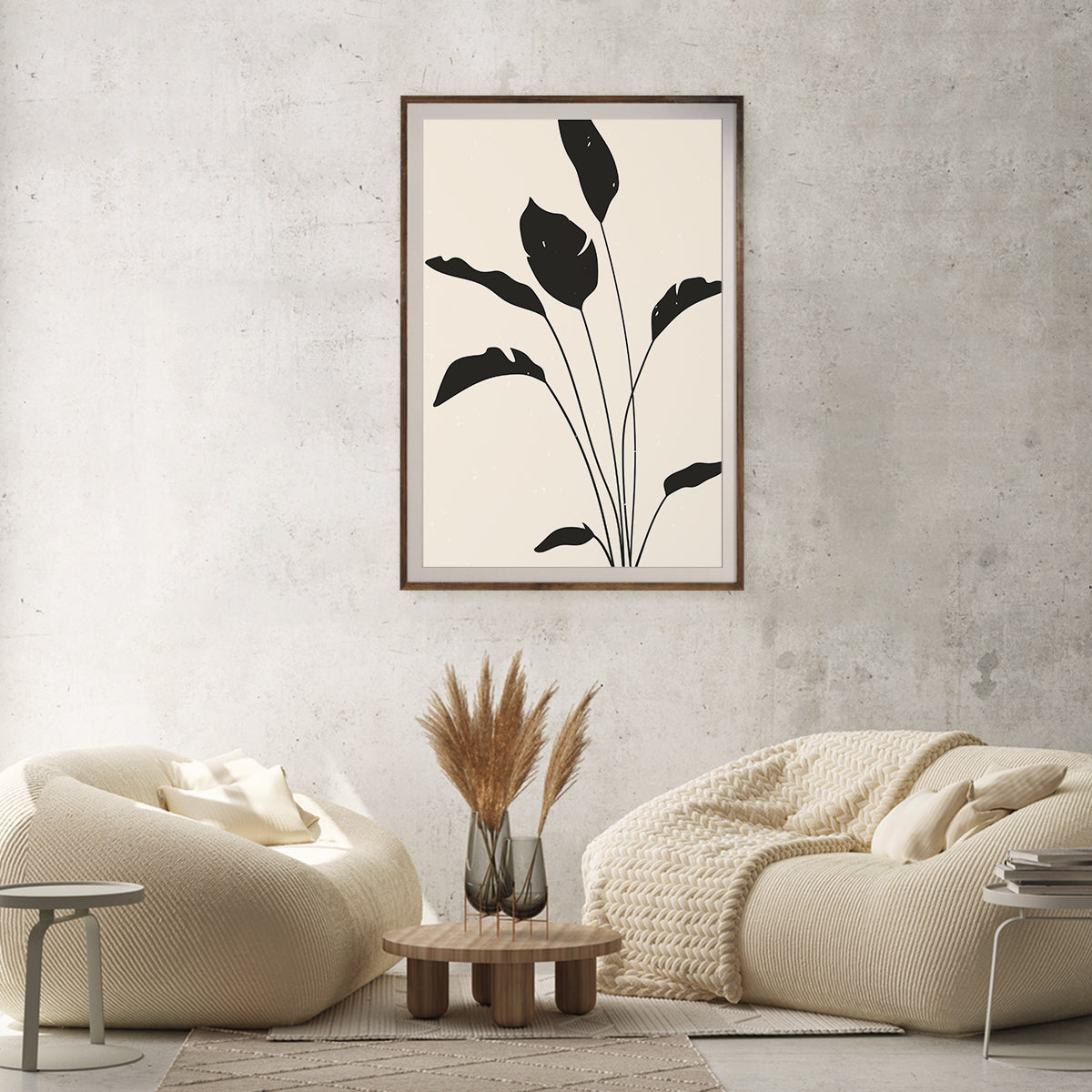Monochrome Plant Silhouette Posters For Living Room Wall-Vertical Posters NOT FRAMED-CetArt-8″x10″ inches-CetArt