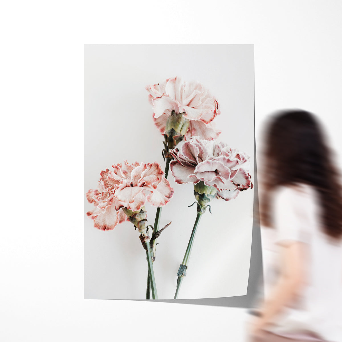 Minimalistic Pink Carnation Flowers Poster-Vertical Posters NOT FRAMED-CetArt-8″x10″ inches-CetArt