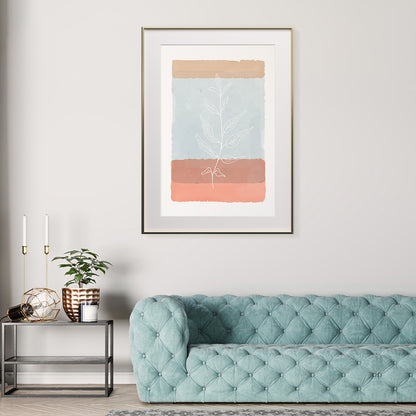 Minimalist Watercolor Leaf Line Art Pastel Colors Poster-Vertical Posters NOT FRAMED-CetArt-8″x10″ inches-CetArt