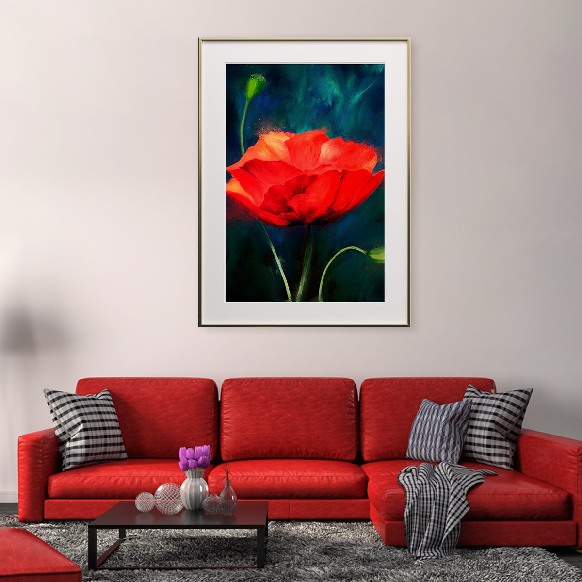 Abstract Poppy Contemporary Art Prints Posters-Vertical Posters NOT FRAMED-CetArt-8″x10″ inches-CetArt