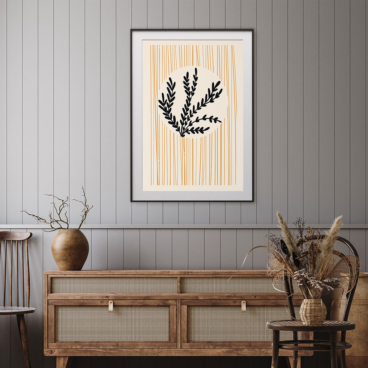Minimalist Vintage Plant Silhouette Living Rooms Posters Wall Art Prints-Vertical Posters NOT FRAMED-CetArt-8″x10″ inches-CetArt