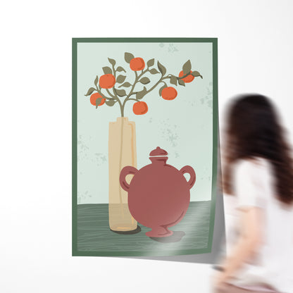 Branch of Oranges Still Life Poster Home Decor-Vertical Posters NOT FRAMED-CetArt-8″x10″ inches-CetArt