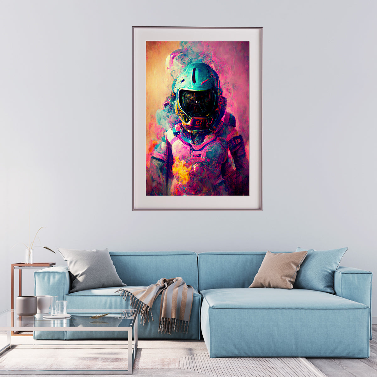 Neon Astronaut in Colorful Smoke Art Posters Prints Wall Decor-Vertical Posters NOT FRAMED-CetArt-8″x10″ inches-CetArt