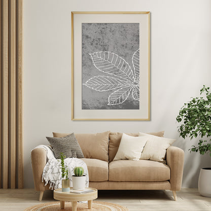 Vintage Gray Leaves Posters Decoration for Interior-Vertical Posters NOT FRAMED-CetArt-8″x10″ inches-CetArt
