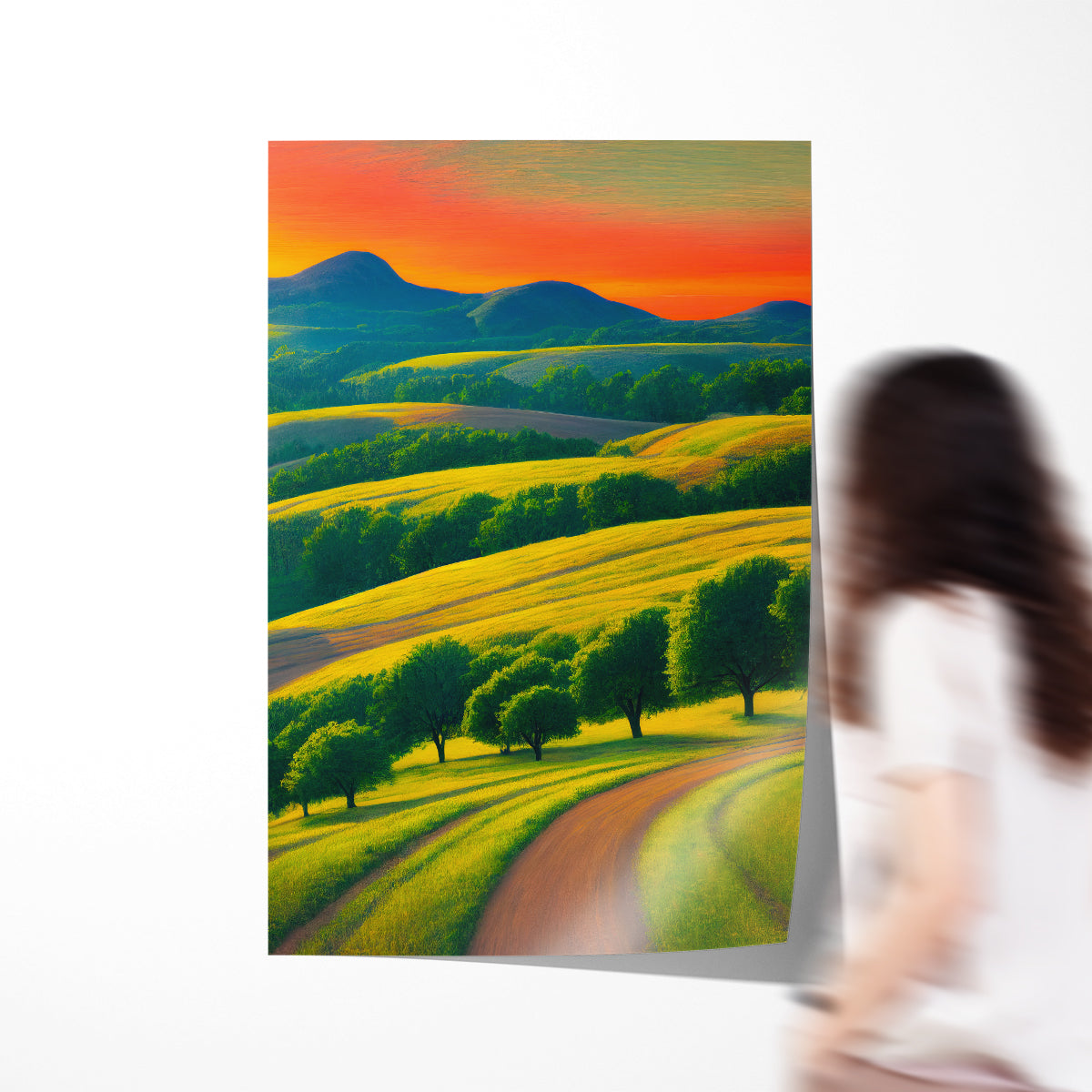 Green Fields Summer Landscape Posters Art Prints For Your Wall-Vertical Posters NOT FRAMED-CetArt-8″x10″ inches-CetArt