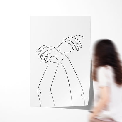 Trendy Minimalist Hands Line Art Posters Art Decor for Home-Vertical Posters NOT FRAMED-CetArt-8″x10″ inches-CetArt