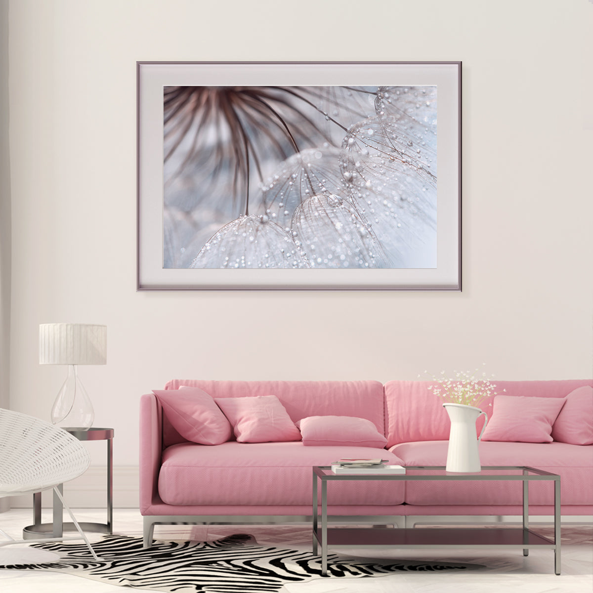 Tender Dandelion with Water Drops Posters Art Prints For Your Wall-Horizontal Posters NOT FRAMED-CetArt-10″x8″ inches-CetArt
