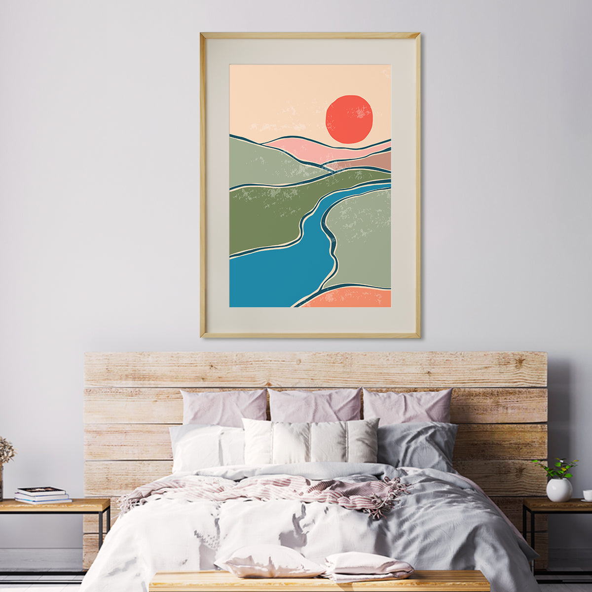 Mountain Sunset Landscape Multicolor Poster Prints Wall Art-Vertical Posters NOT FRAMED-CetArt-8″x10″ inches-CetArt