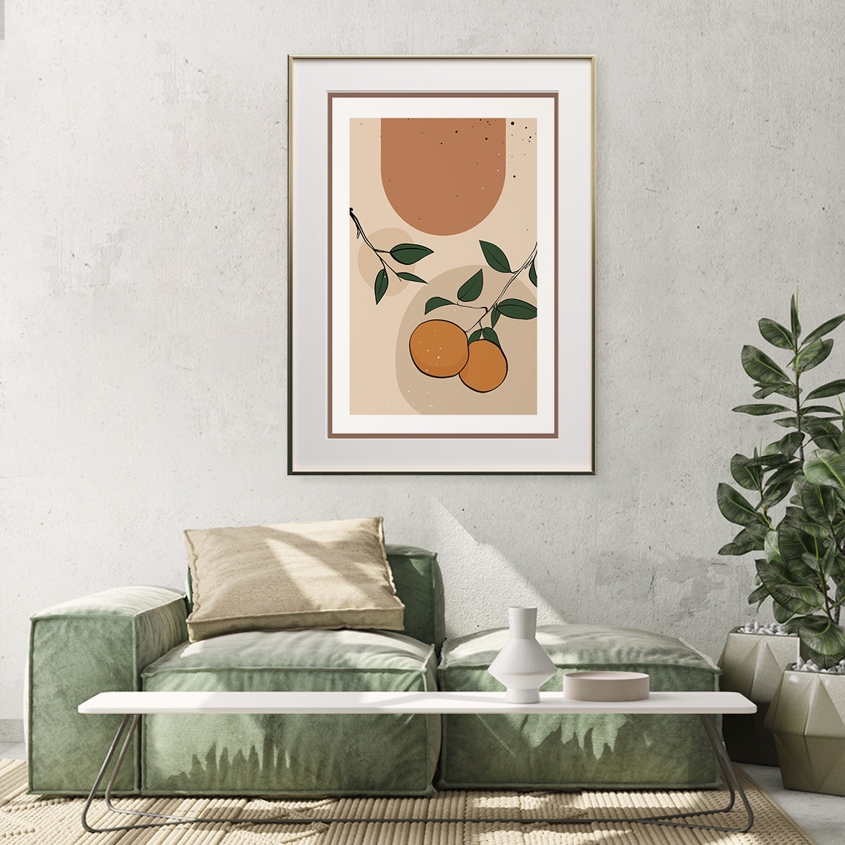 Abstract Vintage Oranges on Branch Boho Style Posters for Room Decor-Vertical Posters NOT FRAMED-CetArt-8″x10″ inches-CetArt
