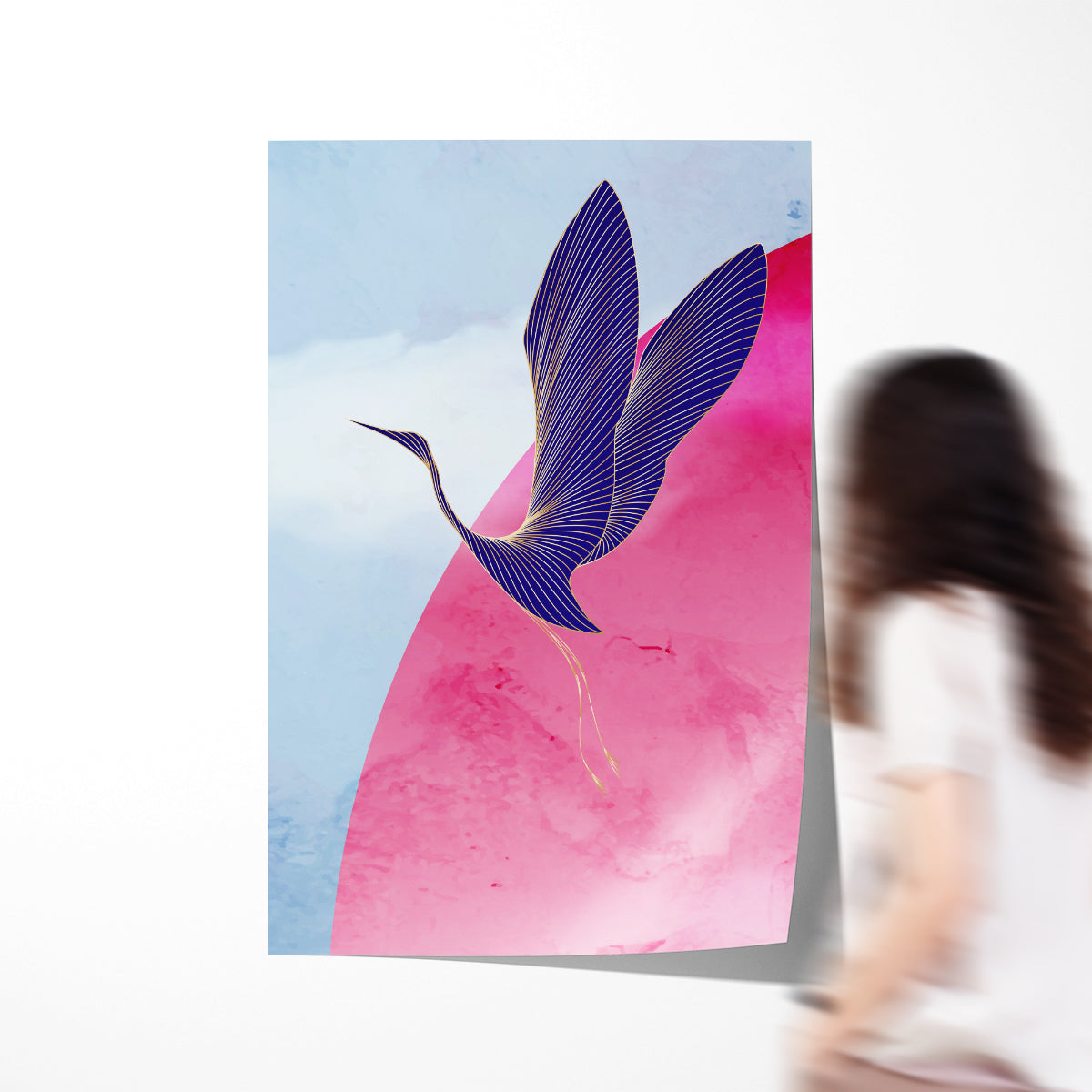 Abstract Japanese Crane Modern Art Poster-Vertical Posters NOT FRAMED-CetArt-8″x10″ inches-CetArt