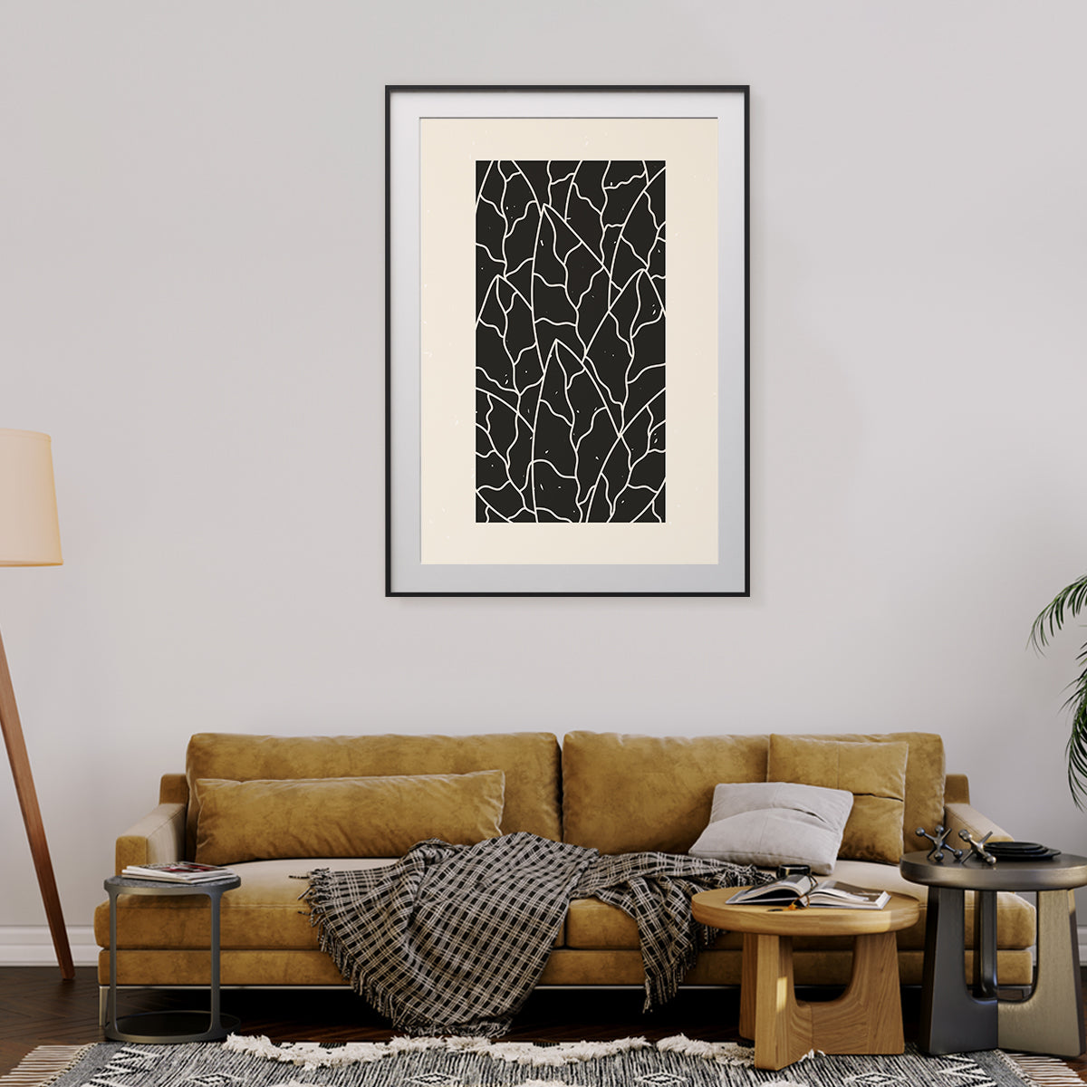 Abstract Black Leaves Vintage Poster Wall Art For Room Decor-Vertical Posters NOT FRAMED-CetArt-8″x10″ inches-CetArt