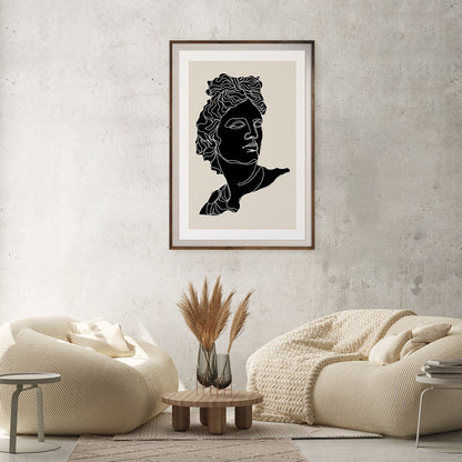 Antique Sculptures Silhouette Contemporary Minimalist Poster Wall Decor-Vertical Posters NOT FRAMED-CetArt-8″x10″ inches-CetArt