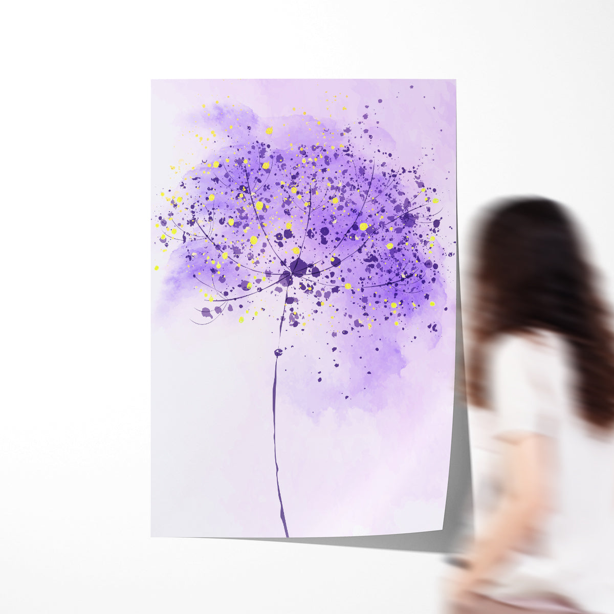 Purple Dandelion Minimalist Modern Abstract Art Posters-Vertical Posters NOT FRAMED-CetArt-8″x10″ inches-CetArt