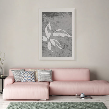 Vintage Gray Leaves Contemporary Art Poster-Vertical Posters NOT FRAMED-CetArt-8″x10″ inches-CetArt