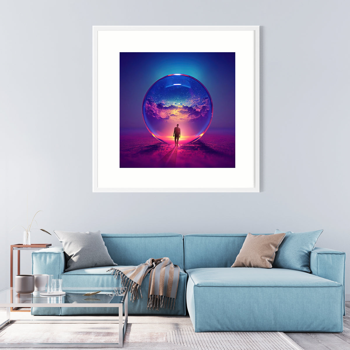 Universe in Crystal Ball Abstract Posters For Home-Square Posters NOT FRAMED-CetArt-8″x8″ inches-CetArt