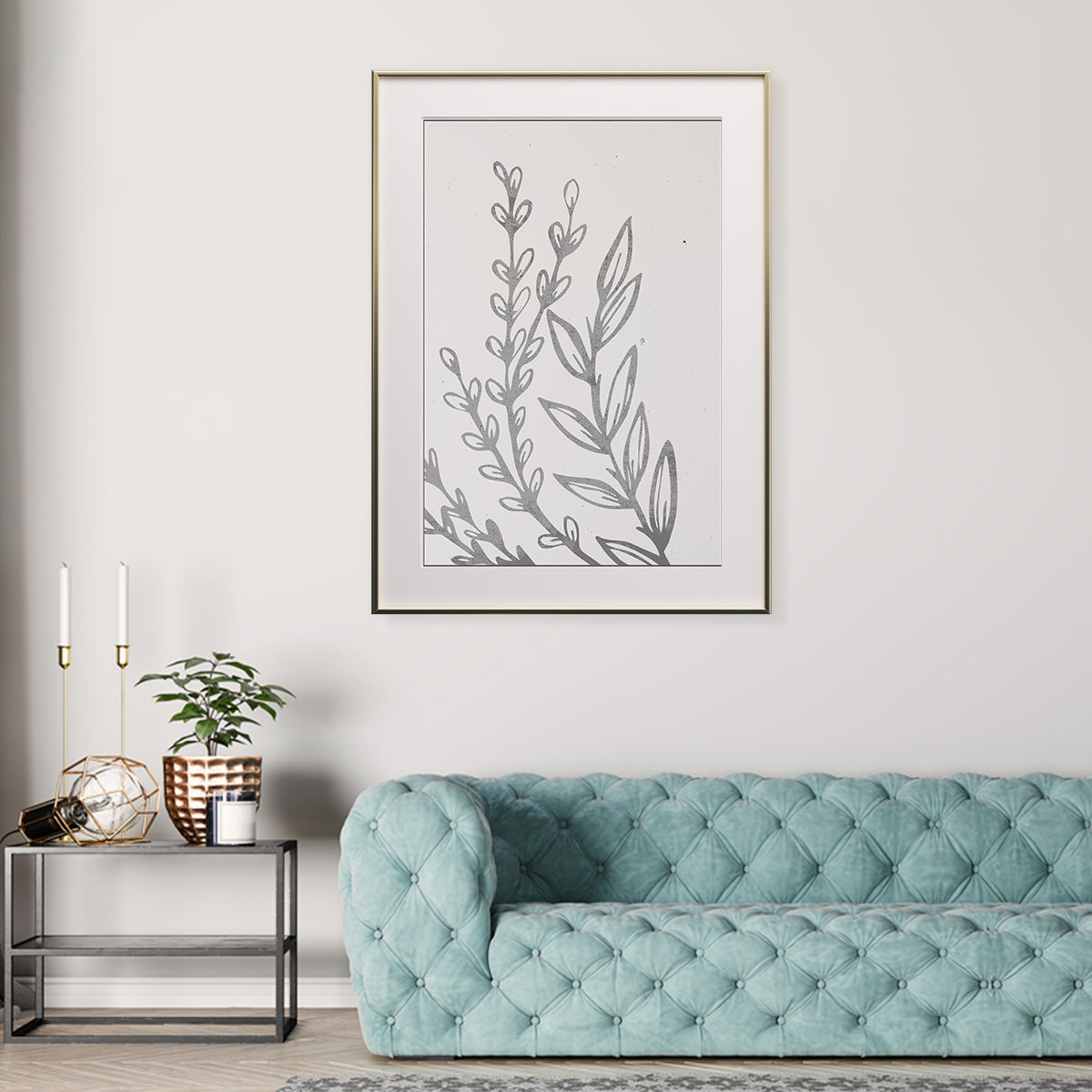 Vintage Gray Leaves Poster Wall Art Decor-Vertical Posters NOT FRAMED-CetArt-8″x10″ inches-CetArt