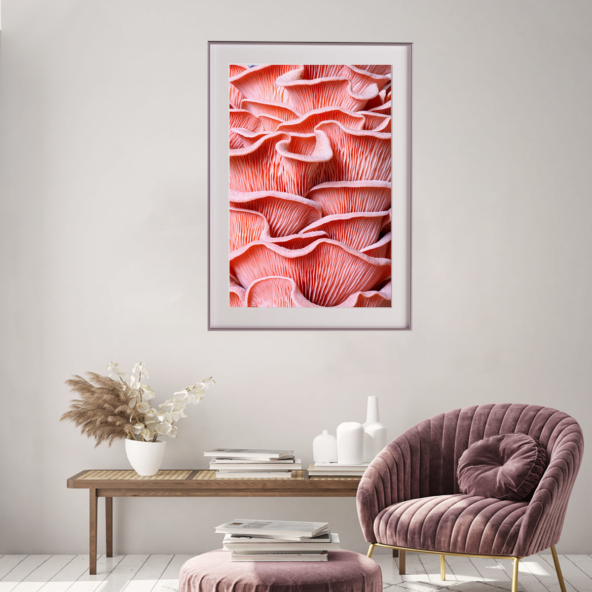 Pink Oyster Mushrooms Rooms Posters Wall Art Prints-Vertical Posters NOT FRAMED-CetArt-8″x10″ inches-CetArt
