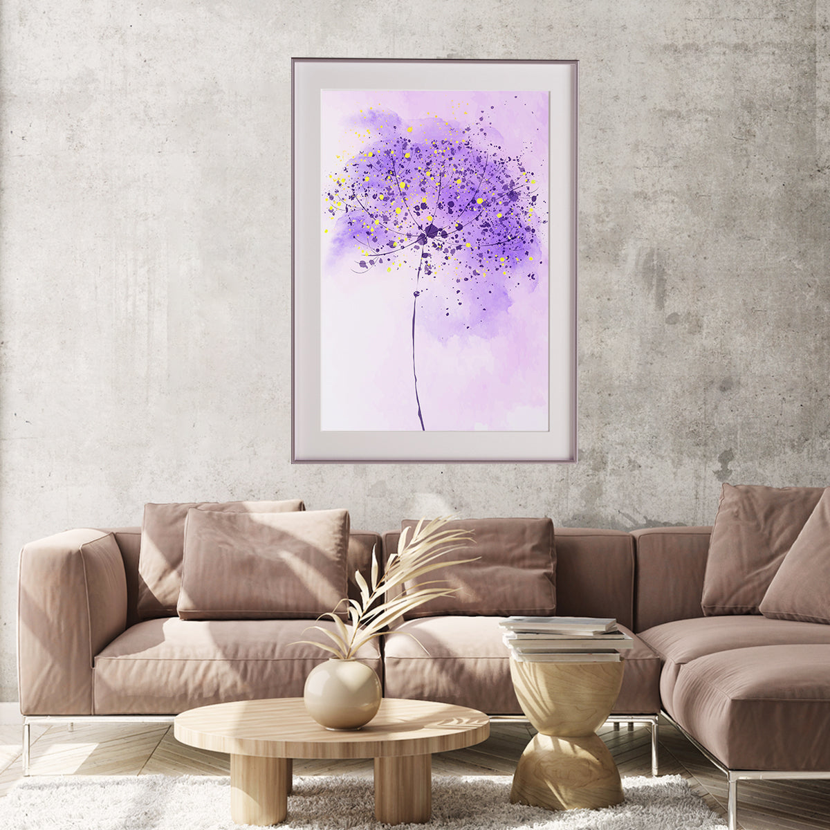 Purple Dandelion Minimalist Modern Abstract Art Posters-Vertical Posters NOT FRAMED-CetArt-8″x10″ inches-CetArt