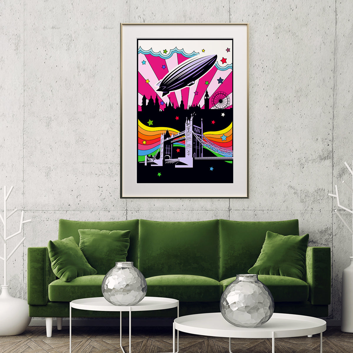 Psychedelic Multicolor London Pop Art Wall Decor Poster-Vertical Posters NOT FRAMED-CetArt-8″x10″ inches-CetArt