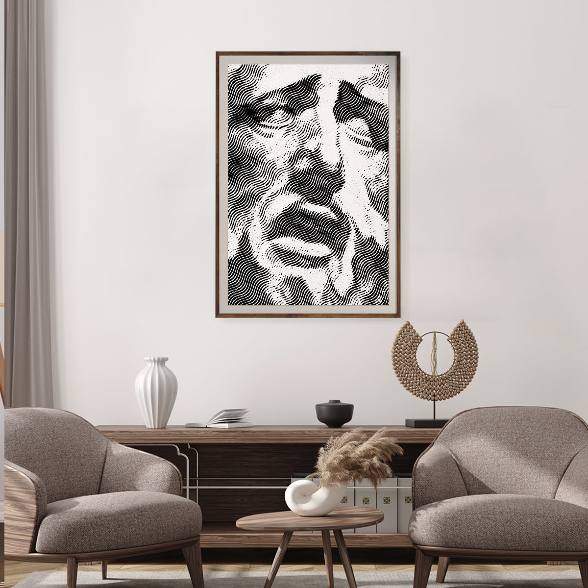 Ancient Greek Minimalist Portrait Black And White Wall Art Posters-Vertical Posters NOT FRAMED-CetArt-8″x10″ inches-CetArt