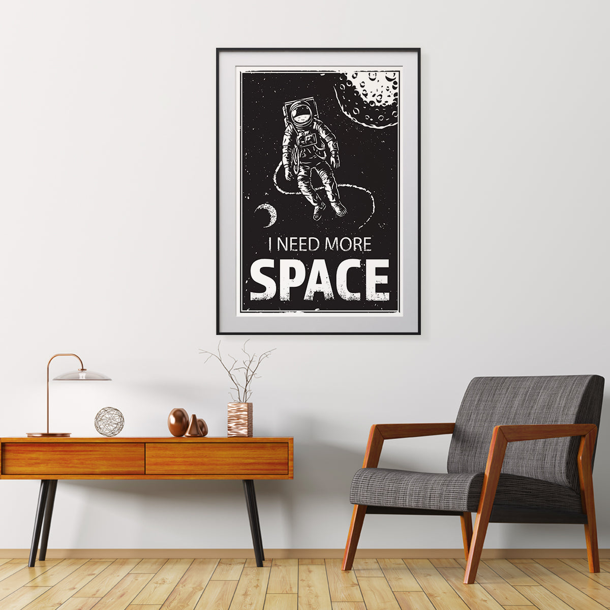 Quote Poster I Need More Space Modern Art Poster Print in Black And White-Vertical Posters NOT FRAMED-CetArt-8″x10″ inches-CetArt